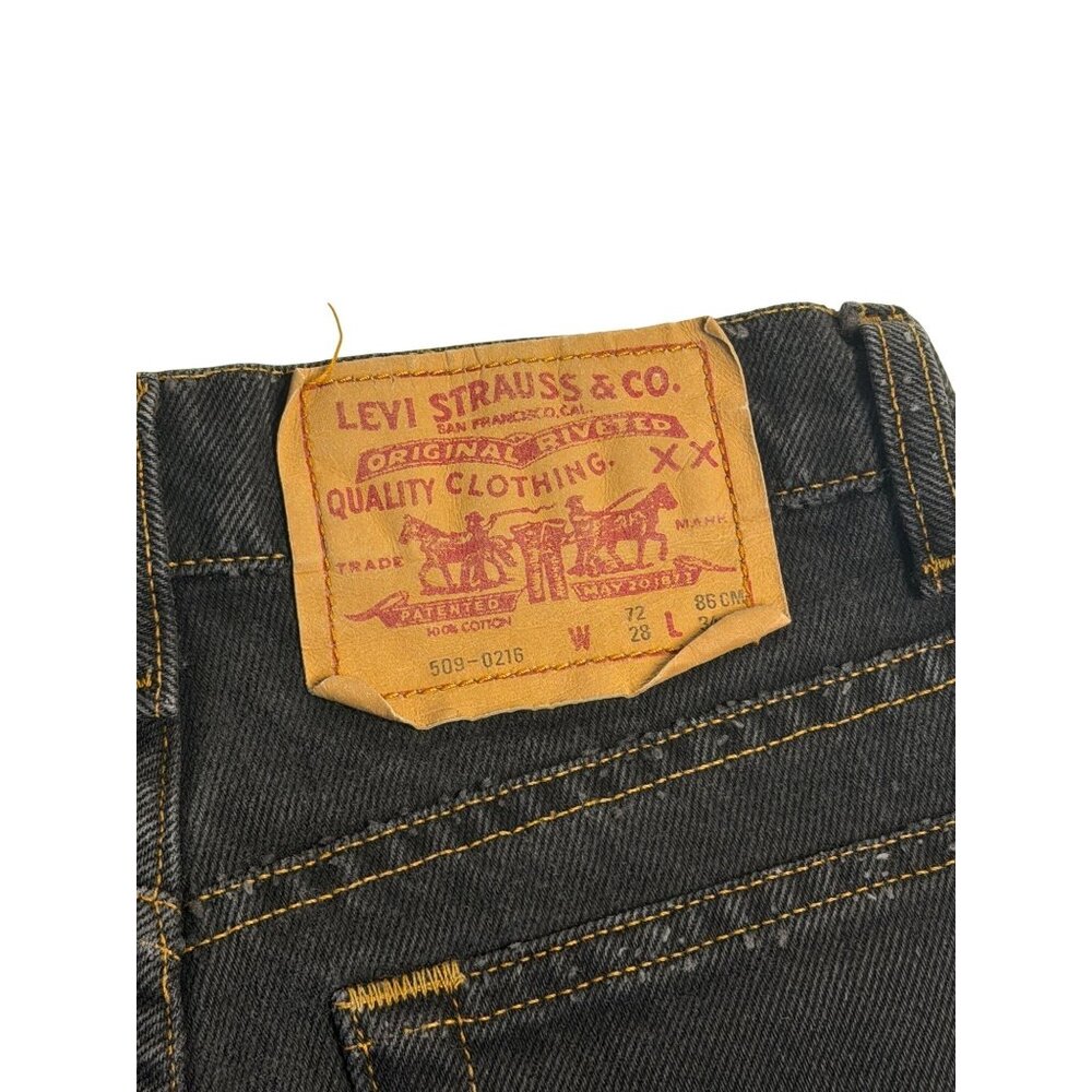 VTG LEVIS 509 28x34 Womens Black High Waisted Mom Denim Jeans Classic Streetwear - Picture 8 of 10